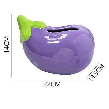 Creative eggplant ceramic tissue box