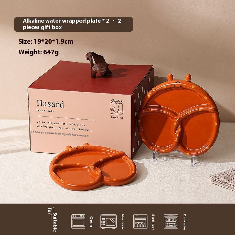Creative Pretzel bread ceramic partition plate