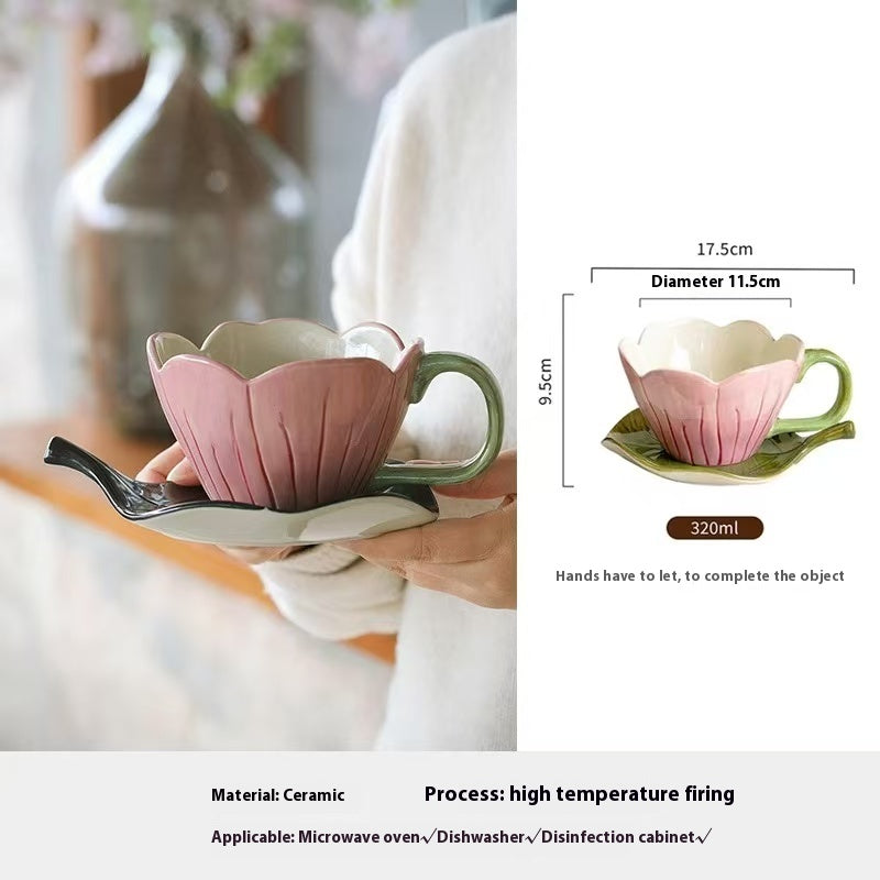 Fresh Lotus Coffee Cup and Saucer Set