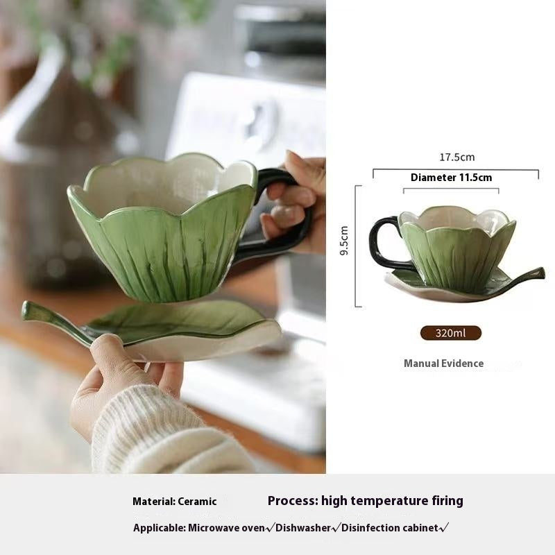 Fresh Lotus Coffee Cup and Saucer Set