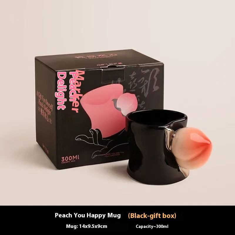 Luxury Peach Handle Mug Gift Box Mug Coffee Cup