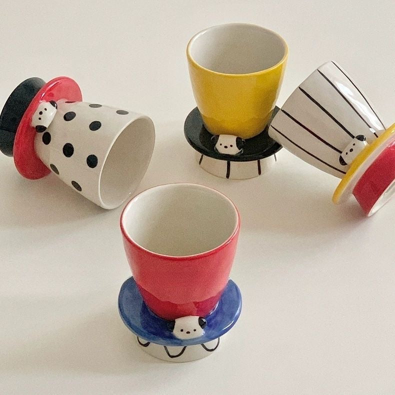 Handmade dopamine puppy ceramic cup