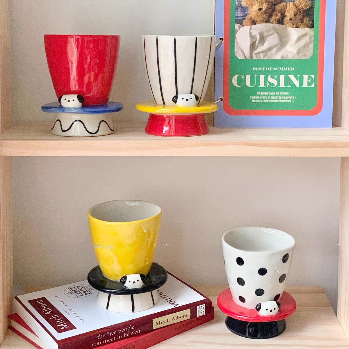 Handmade dopamine puppy ceramic cup