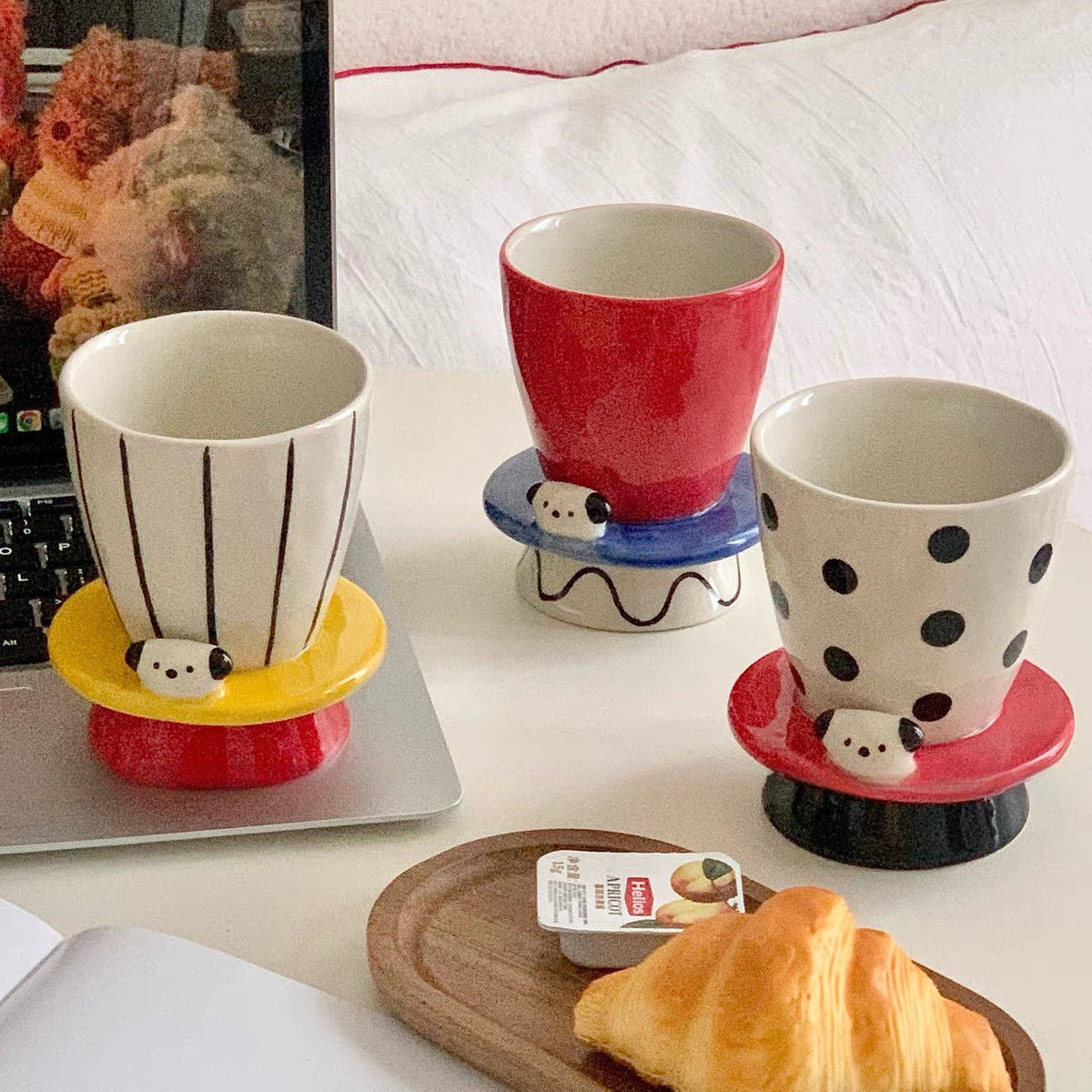 Handmade dopamine puppy ceramic cup