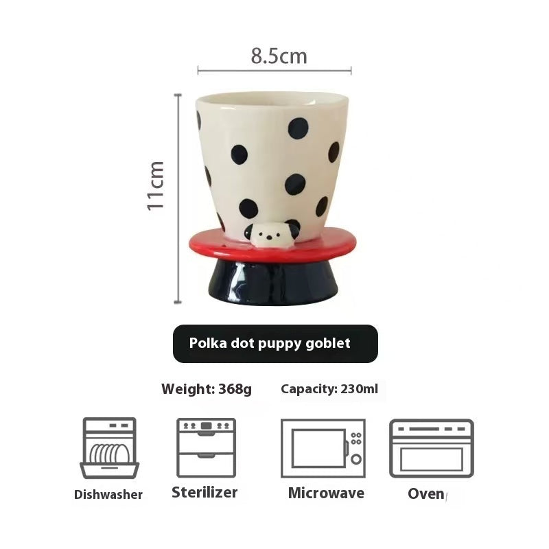 Handmade dopamine puppy ceramic cup