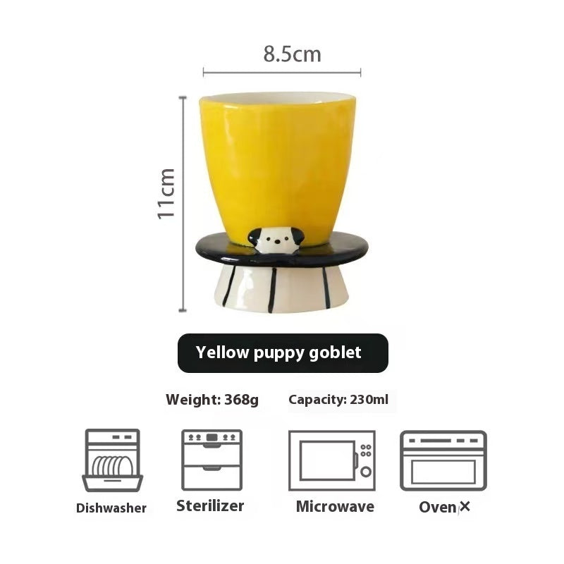 Handmade dopamine puppy ceramic cup
