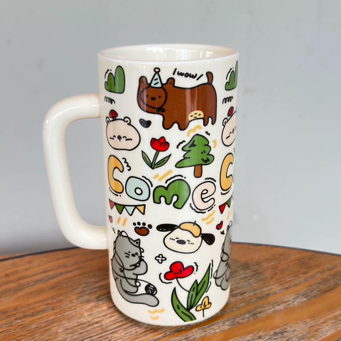 Large-capacity ceramic cups for animal parties