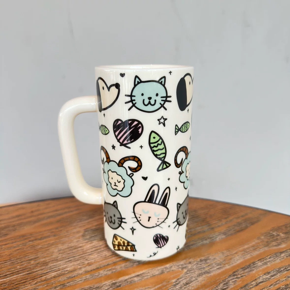 Large-capacity ceramic cups for animal parties