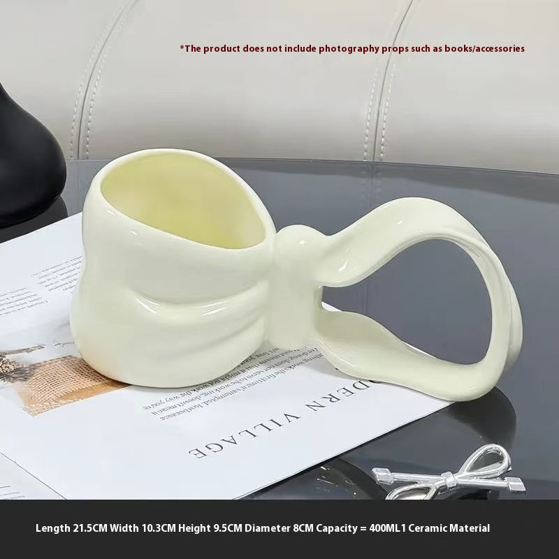 3D Bow Handle Mug Coffee Cup