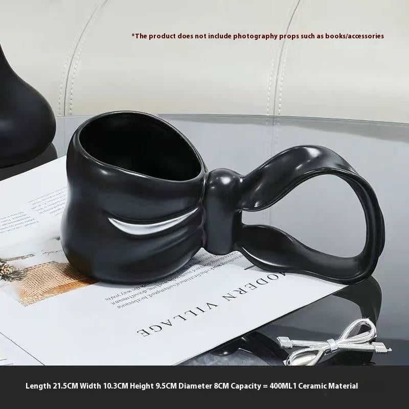 3D Bow Handle Mug Coffee Cup