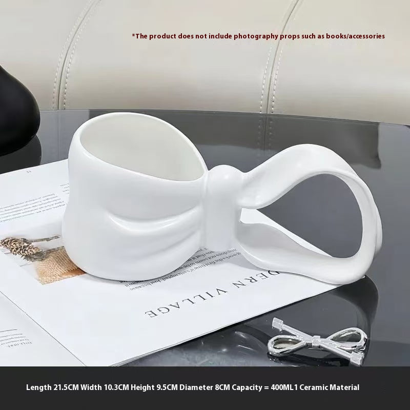 3D Bow Handle Mug Coffee Cup