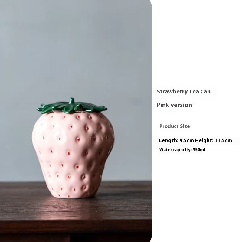Strawberry ceramic jar