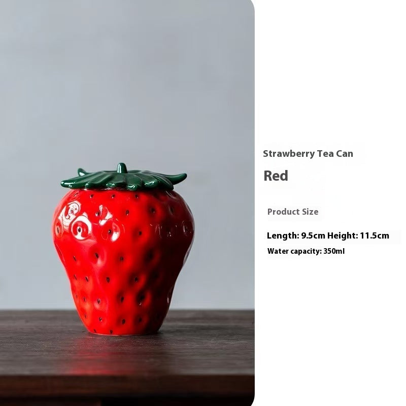 Strawberry ceramic jar