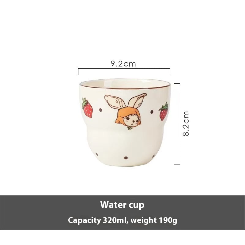 Strawberry Rabbit ceramic tableware