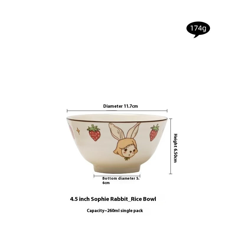Strawberry Rabbit ceramic tableware