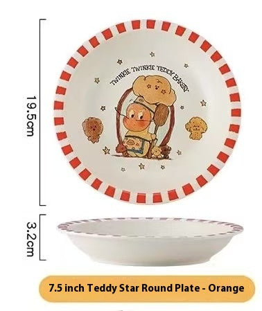 Bake Star Man striped ceramic plate