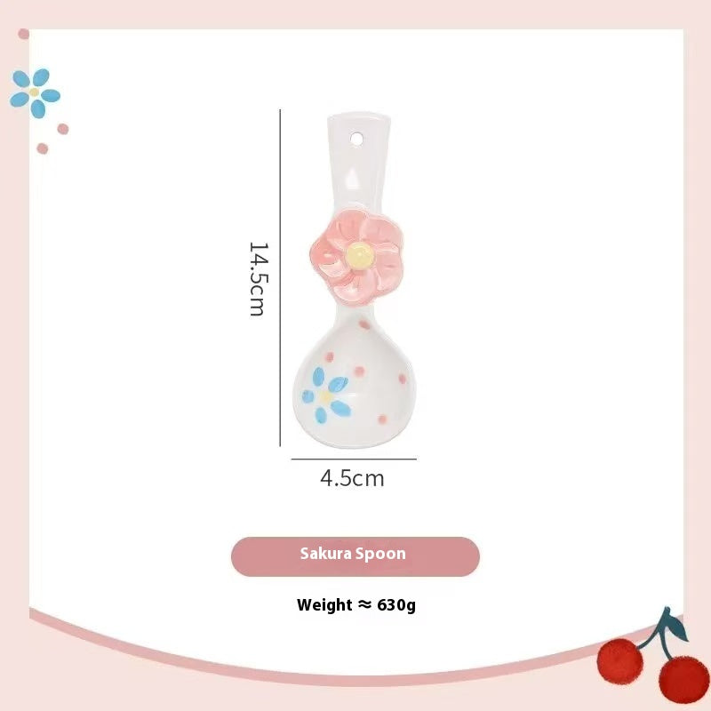 Sakura and cherry ceramic tableware