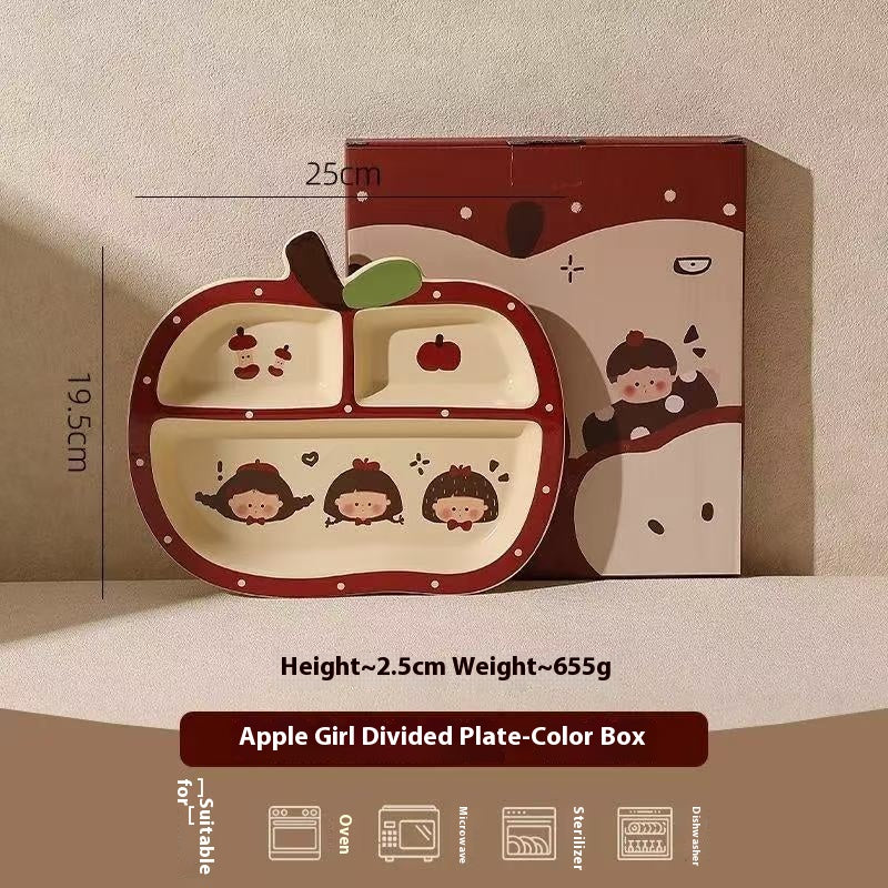 Apple boy and girl divider plate