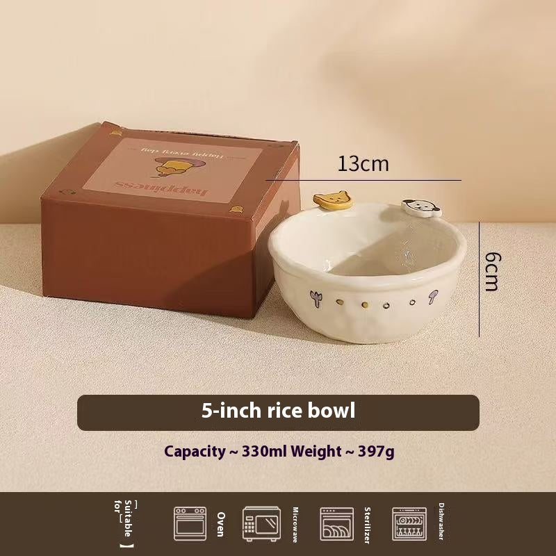 Happy birthday Button Dog Ceramic bowl