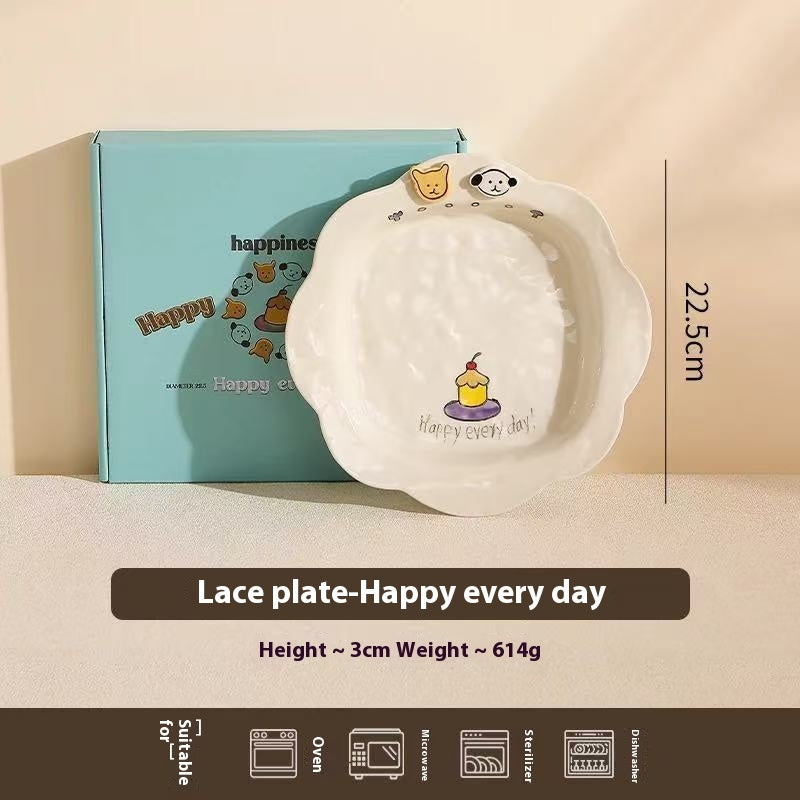 Happy birthday Button Dog Ceramic bowl