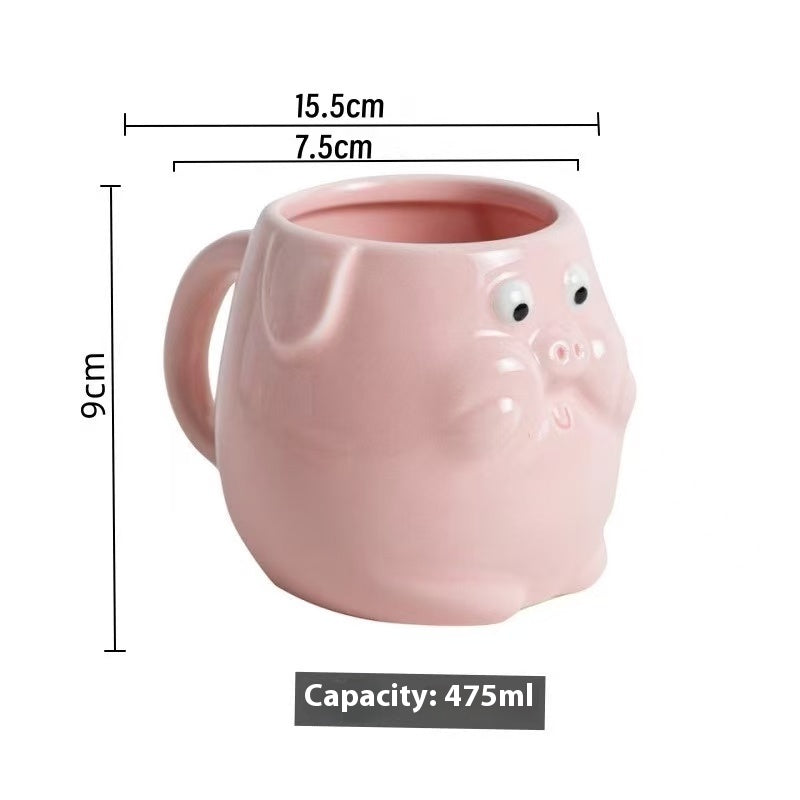 Pink pig ceramic tableware