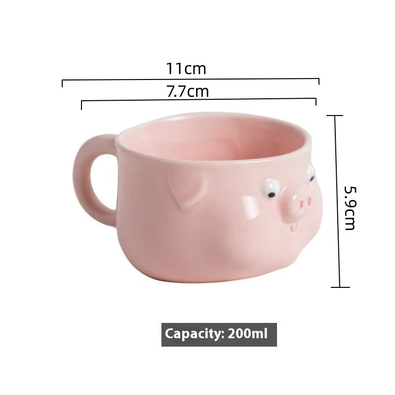 Pink pig ceramic tableware