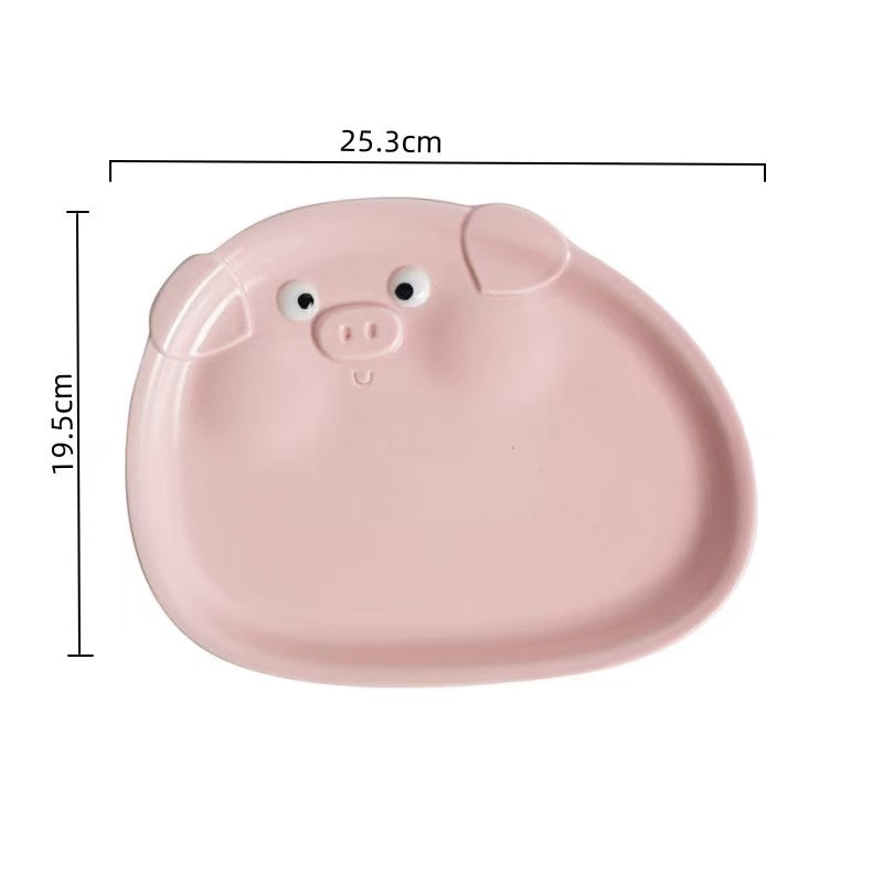 Pink pig ceramic tableware
