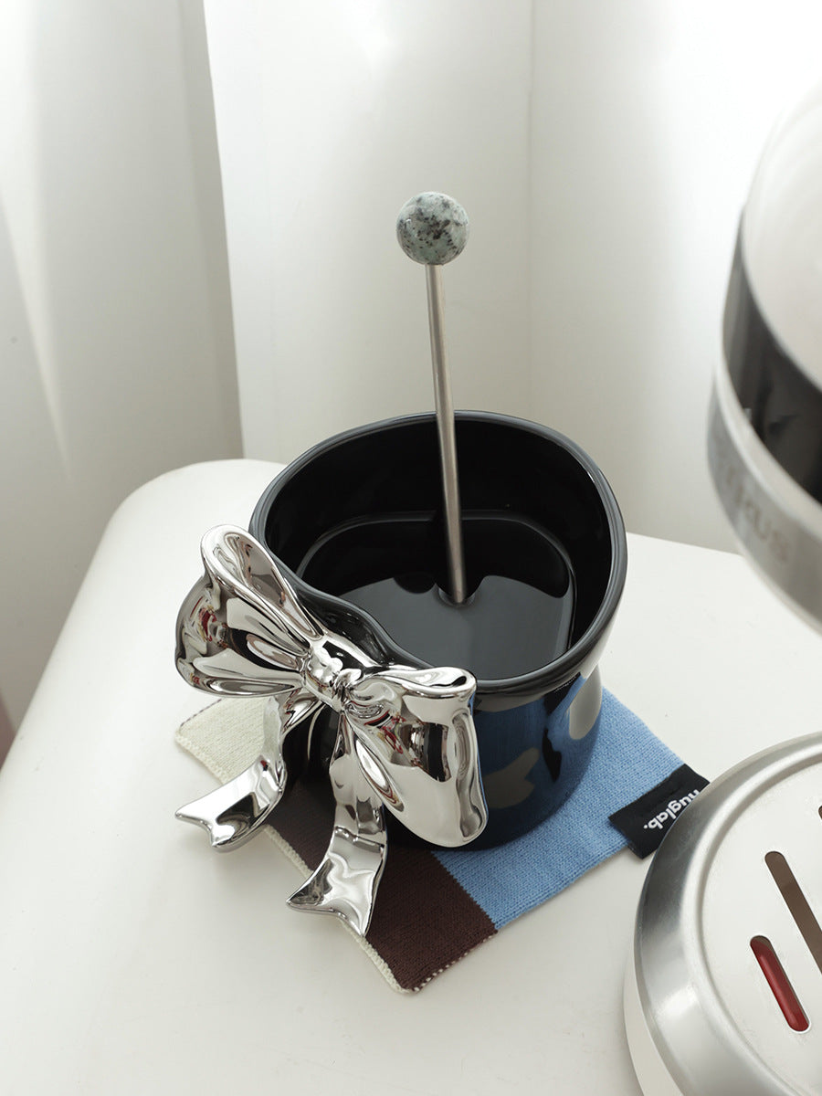 Creative bow ceramic mugs,3D bow mugs, coffee cups