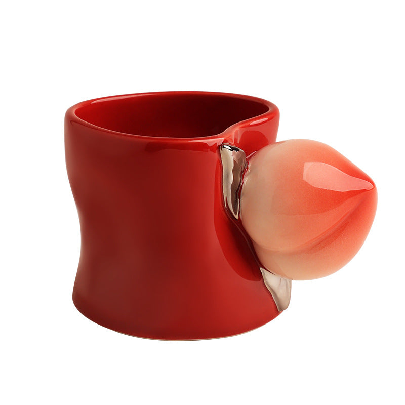 Luxury Peach Handle Mug Gift Box Mug Coffee Cup