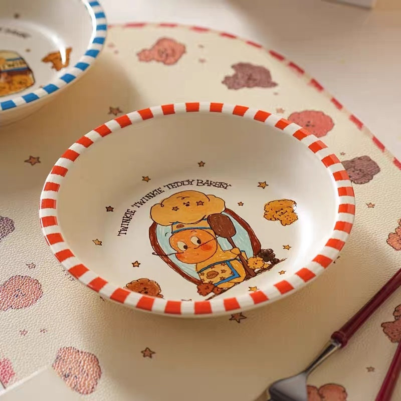 Bake Star Man striped ceramic plate