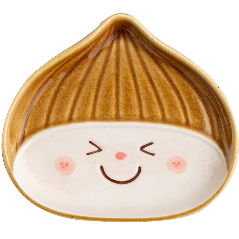 Smiling chestnut ceramic tableware