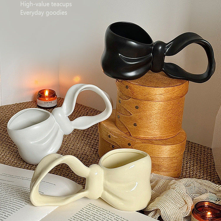 3D Bow Handle Mug Coffee Cup