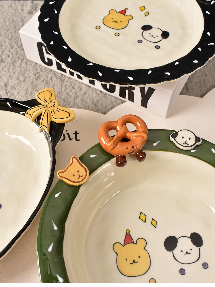 Korean Button Bread Ceramic Tableware