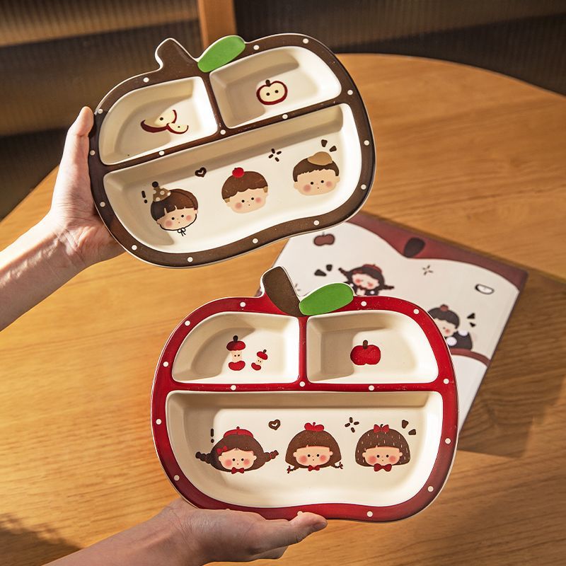 Apple boy and girl divider plate