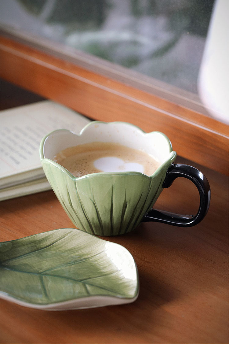 Fresh Lotus Coffee Cup and Saucer Set
