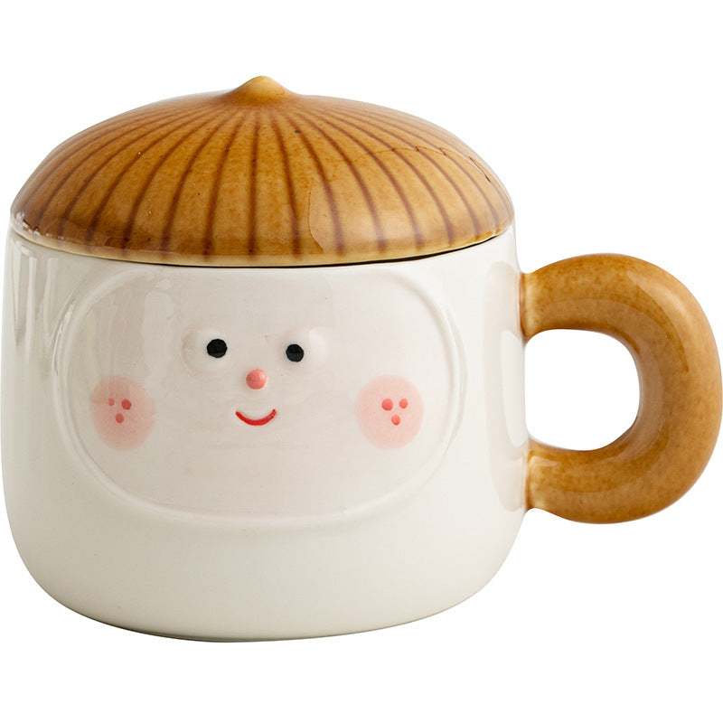 Smiling chestnut ceramic tableware
