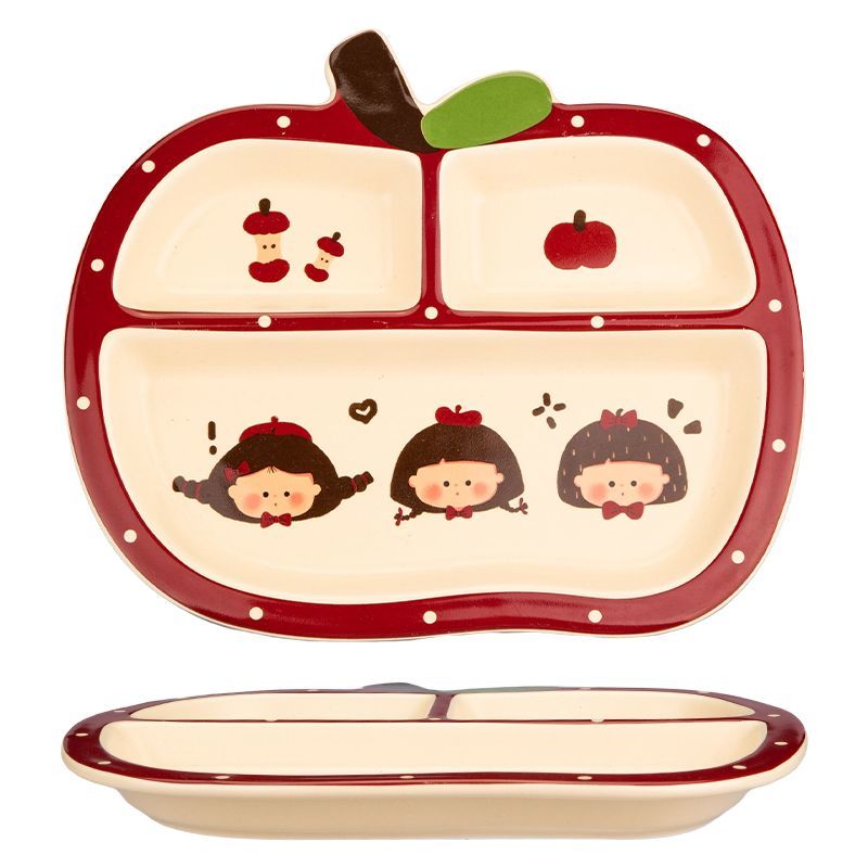 Apple boy and girl divider plate