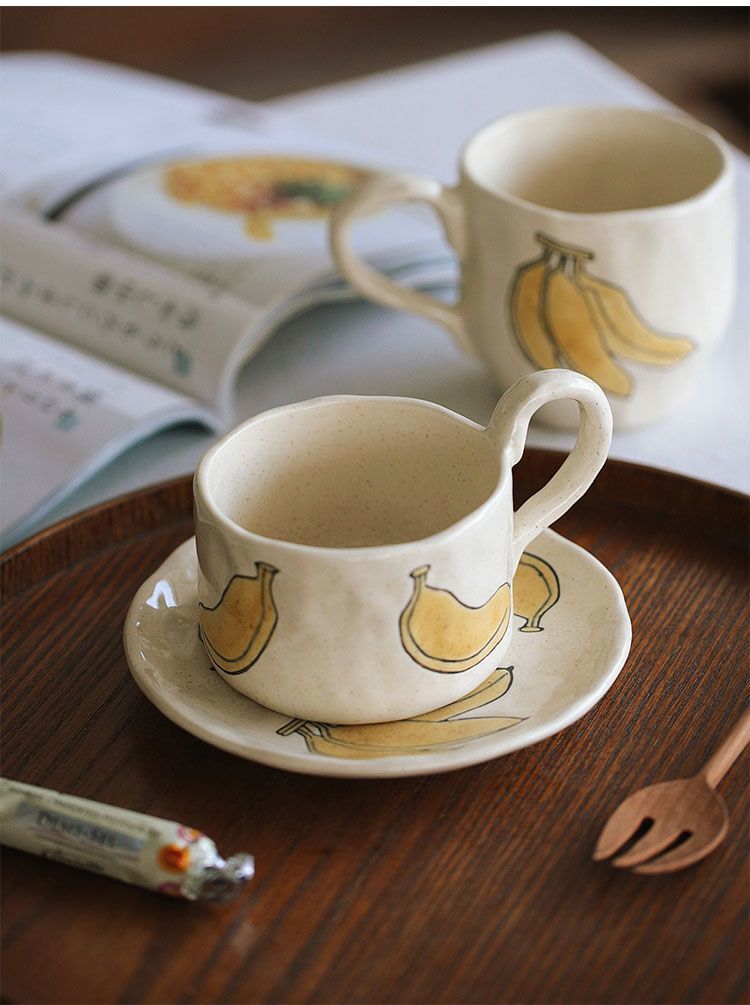 Handmade banana mug plate