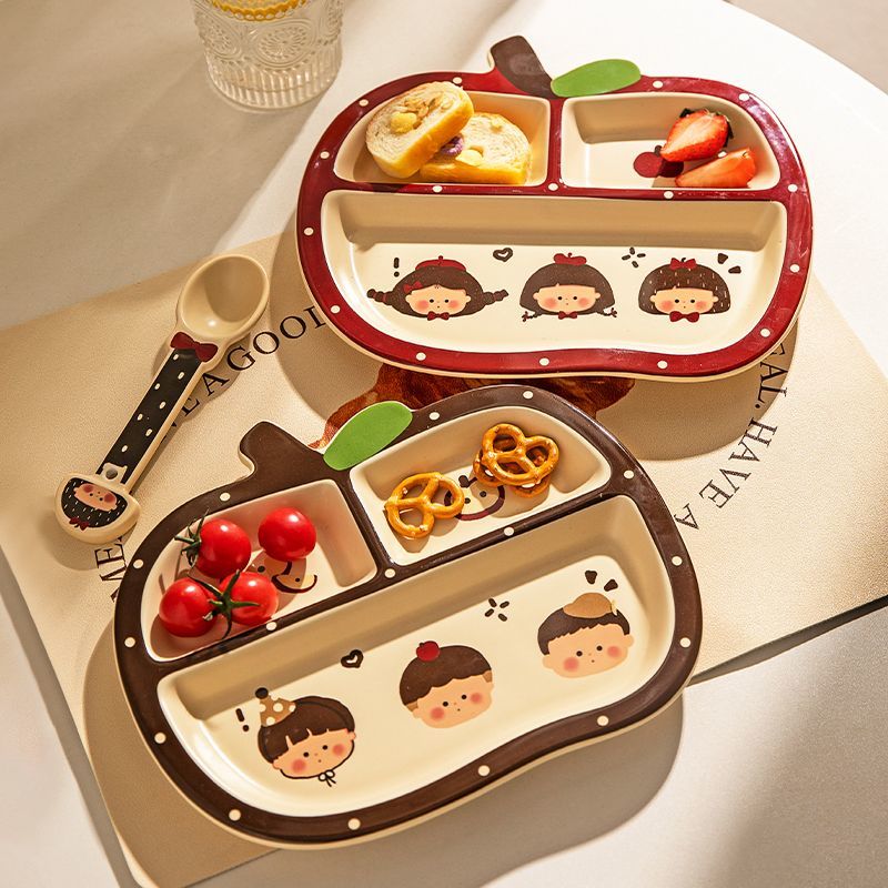 Apple boy and girl divider plate