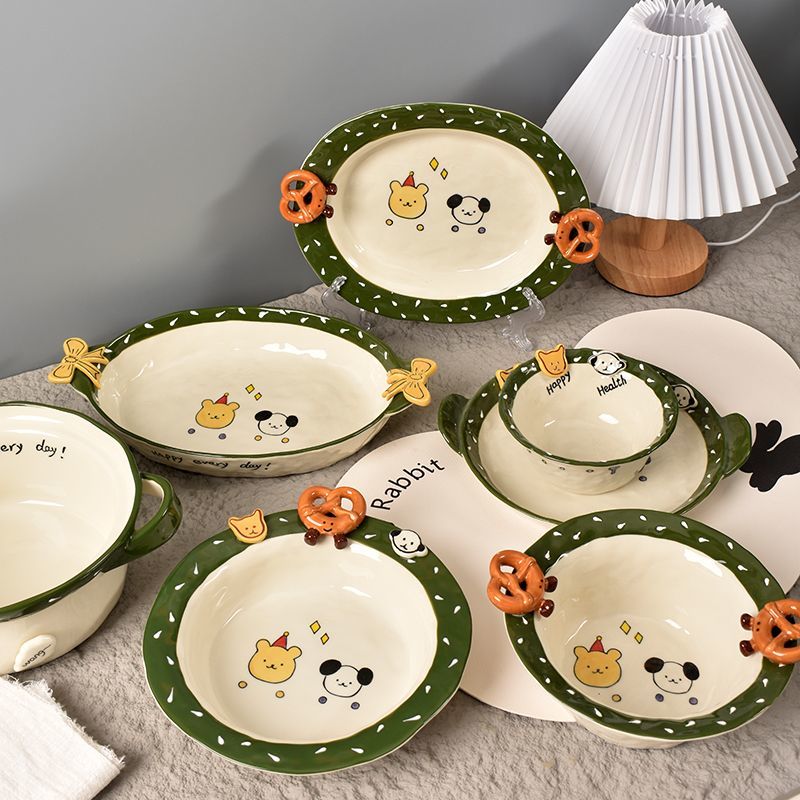 Korean Button Bread Ceramic Tableware