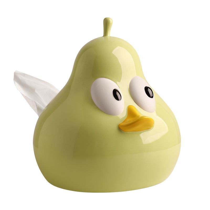 Cute Take Time Duck Pear Ceramic Tissue box
