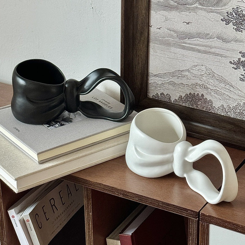 3D Bow Handle Mug Coffee Cup