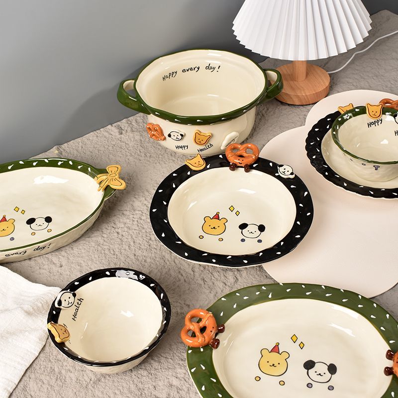 Korean Button Bread Ceramic Tableware