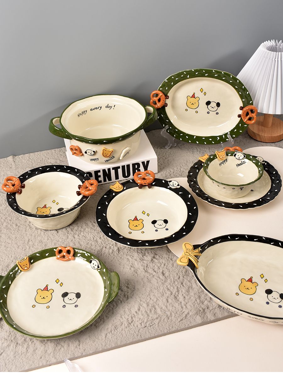 Korean Button Bread Ceramic Tableware
