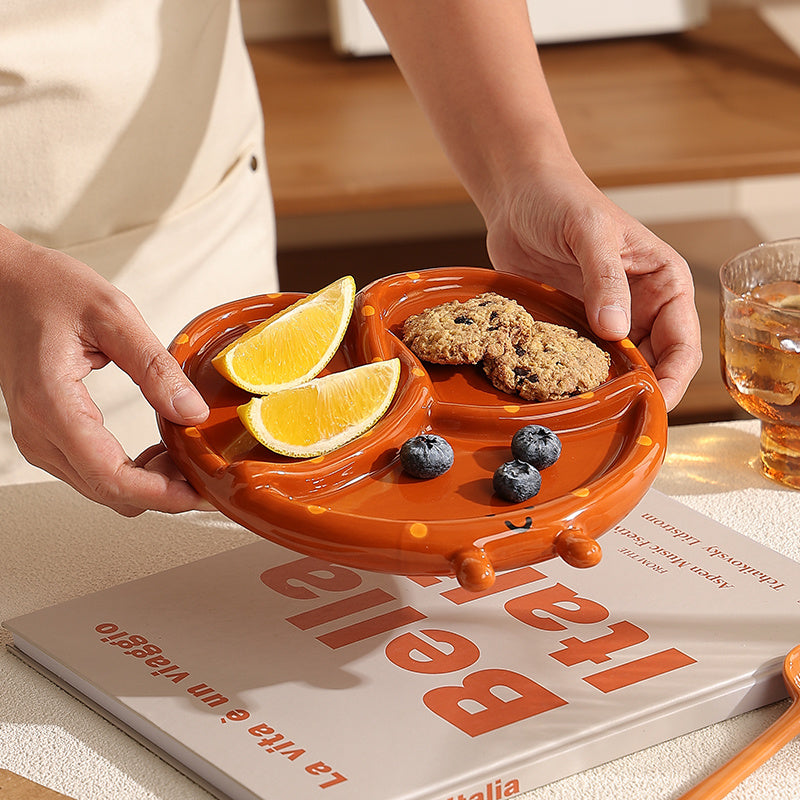 Creative Pretzel bread ceramic partition plate
