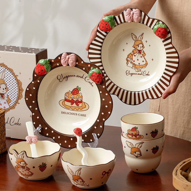 Strawberry Rabbit ceramic tableware