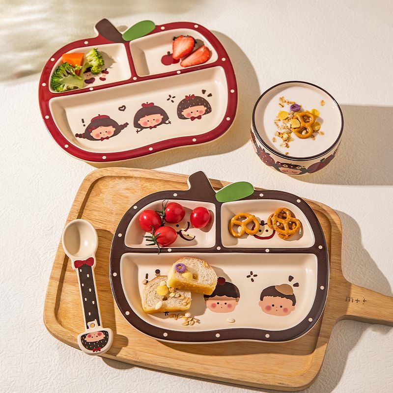 Apple boy and girl divider plate