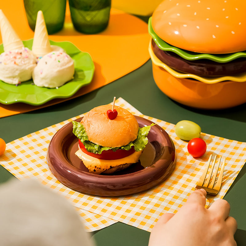 Hamburger ceramic tableware set