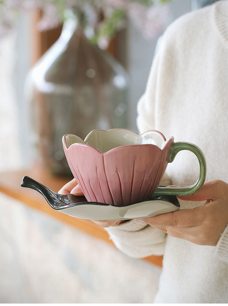 Fresh Lotus Coffee Cup and Saucer Set