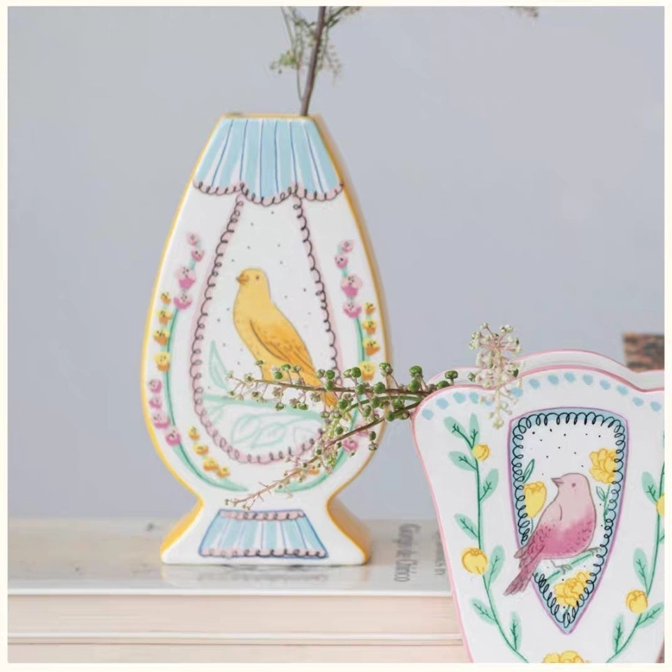 The Nightingale Song Ceramic Vase